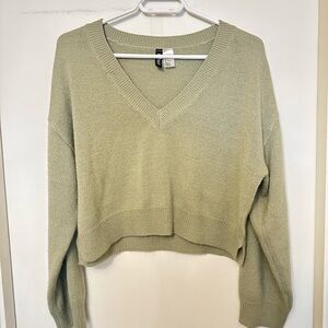 H&M Sage V-Neck Sweater